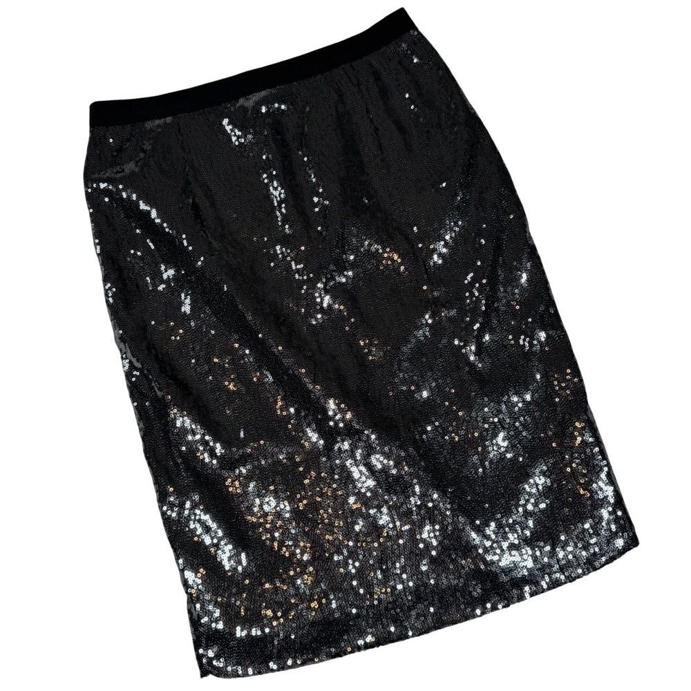 Moschino Sequin Pencil Skirt Womens 8 Black Cheap and Chic Glam H A01205829